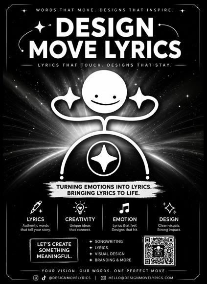 Design Move Lyrics Plakat